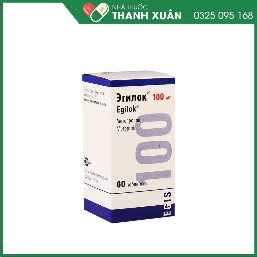 Egilok 100mg điều trị tăng huyết áp, đau thắt ngực